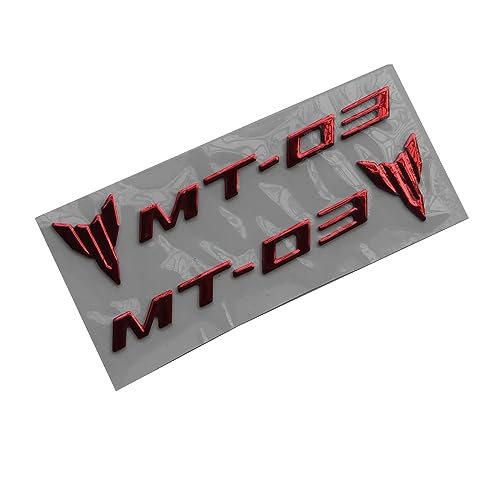 Motorrad 3D Emblem Abzeichen Aufkleber Tank Rad Aufkleber Weiche Reflektierende Aufkleber MT-03 Aufkleber Für Yamaha MT03 MT 03 (Farbe : MT-03 Red) von WITTSY