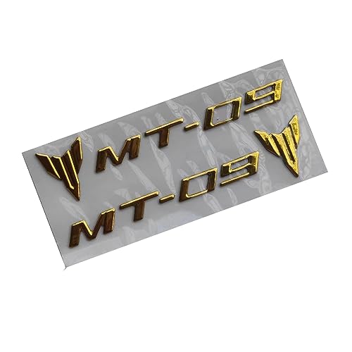 Motorrad 3D Emblem Abzeichen Aufkleber Tank Rad Aufkleber Weiche Reflektierende Aufkleber MT-09 Aufkleber Für Yamaha MT09 MT 09 (Farbe : MT-09 Gold) von WITTSY