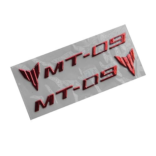 Motorrad 3D Emblem Abzeichen Aufkleber Tank Rad Aufkleber Weiche Reflektierende Aufkleber MT-09 Aufkleber Für Yamaha MT09 MT 09 (Farbe : MT-09 Red) von WITTSY