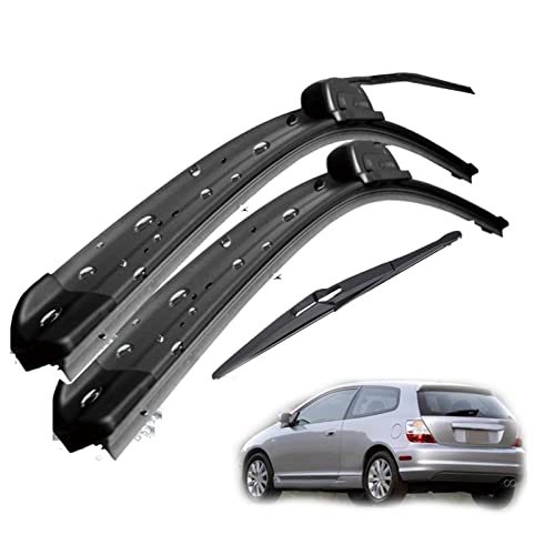 WITTSY Scheibenwischerteile Scheibenwischer Vorne Und Hinten Wischerblätter Set Kit Für Honda Für Civic Hatchback 2000–2006 Windschutzscheibe Windschutzscheibenfenster von WITTSY