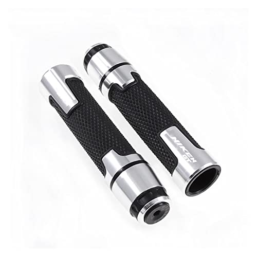 Griff 7/8 '' 22 Mm Motorradknöpfe Anti-Rutsch-Scooter Griffenden Griffe Bar Hand Lenker Lenkerabdeckung(Silver) von WITTYL
