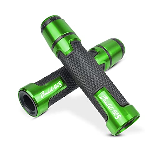 Griff Für SUZUKI Bandit 650S GSF 600 600S 250 1200 1250BANDIT 22 Mm 7/8 '' CNC-Gummi-Motorrad-Anti-Rutsch-Griffe Griffe Lenker Lenkerabdeckung(Green) von WITTYL