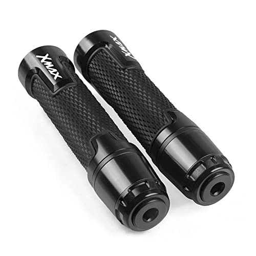 Griff Für XMAX-Logo Motorradknöpfe Anti-Rutsch-Roller Griffenden Griffstangen Handlenker Für Xmax 125 250 300 400 X MAX 2017 Lenkerabdeckung(Black) von WITTYL