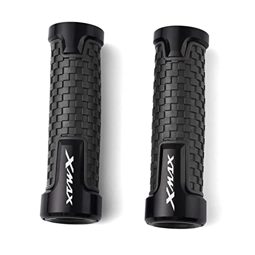 Griff Für Xmax 125 250 300 400 Motorrad Lenkergriffe Racing Lenkergriffe Aluminium Bequemer Weichgummi-Lenkergriff Lenkerabdeckung(Black) von WITTYL