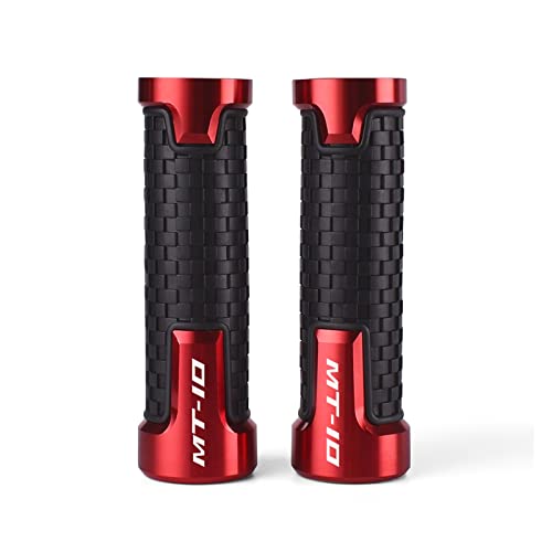 Griff MT-10 Für MT10 MT 10 2015 2016 2017 2018 2019 2020 2021 Motorrad Rutschfeste Lenkergriffe Gas CNC Lenkergriff Lenkerabdeckung(Red) von WITTYL