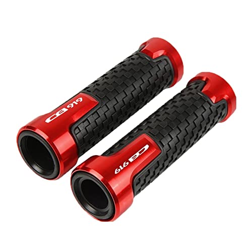 Griff Motorrad 22mm CNC Aluminium Gummi Gel Lenker Handgriffe Für CB900F Hornet CB919 CB 919 900 F 2001 2002 2003-2008 Lenkerabdeckung(Red) von WITTYL