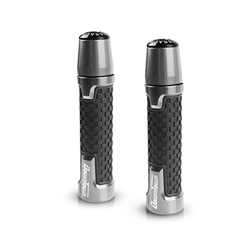 Griff Motorrad Für KYMCO Downtown 125 200 300i 350 200i DT300i DT350i K-XCT 125 Lenkerenden Zubehör Lenkergriffe Aus Aluminium Lenkerabdeckung(Grey) von WITTYL