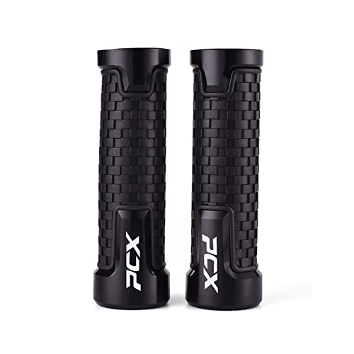 Griff Motorrad Lenkergriffe CNC Aluminium Gummi Hand Thruster Grip Für PCX 125 PCX125 PCX 150 PCX150 2018-2021 Zubehör Lenkerabdeckung(Black) von WITTYL