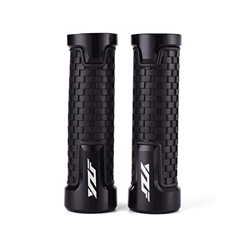Griff Motorrad Lenkergriffe Komfort CNC Aluminium Gummi Handstrahlruder Griffe Für YZF R1 R3 R6 R25 R125 250 600R Zubehör Lenkerabdeckung(Black) von WITTYL