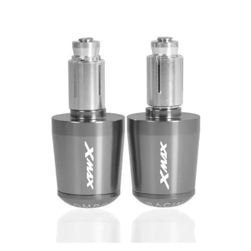 Motorrad Für XMax 125, 250, 300, 400, X Max, 7/8" Motorrad-Lenkergriffe, Lenkerenden, Gegengewichtskappe, Stopfen, Schieber Griffende(Grey) von WITTYL