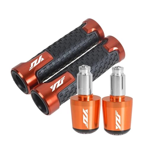 Motorrad Für YZF R1 R3 R6 R7 2014 2015 2016 2017 Motorradzubehör: 7/8" 22 Mm Lenkergriffe, Lenkerendkappen Griffende(Orange) von WITTYL