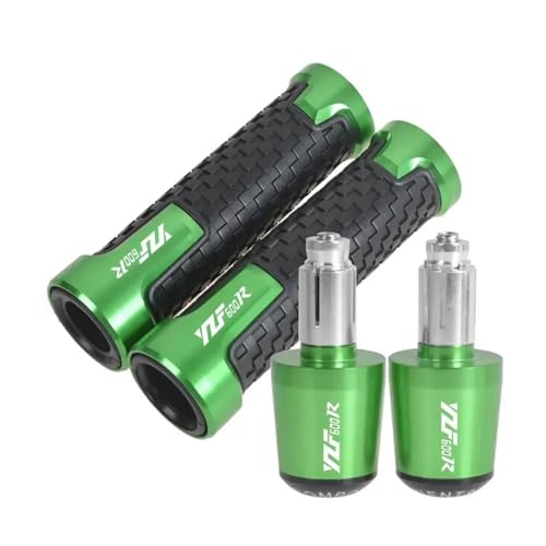 Motorrad Für YZF YZF600R 1995 1996 1997 1998-2006 Motorradzubehör: 22 Mm Lenkergriffe Und Lenkerendkappen Griffende(Green) von WITTYL