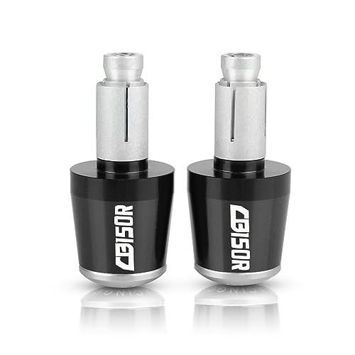 Motorrad Motorrad Griff Bar Ends Für CB150R CB 150R 2022 2021 2020 2019 2018 Handgriffe Kappen Lenker Getriebe Ausgewogene Stecker Slider Griffende(Black-Silver) von WITTYL