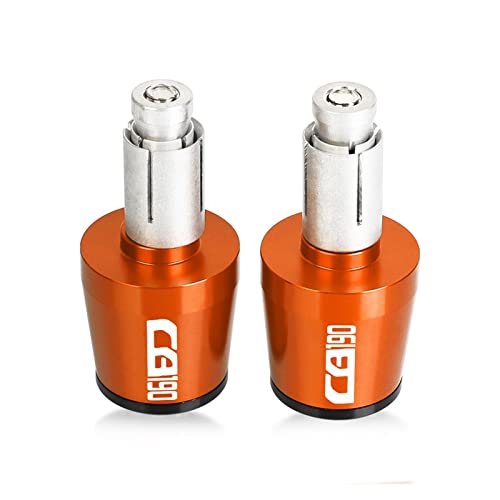 Motorrad Motorrad Griff Bar Ends Für CB190 R CB190R 2015-2020 2021 2022 2023 Hand Griffe Kappen Lenker Getriebe Ausgewogene Stecker Slider Griffende(Orange-black) von WITTYL