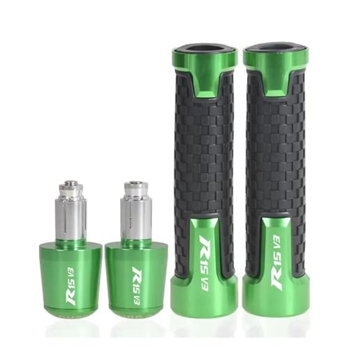 Motorrad Motorradzubehör: 22 Mm Lenkergriffe, Lenkerendkappen Für YZF R15V3 R 15 V 3 (2020, 2021, 2022) Griffende(Green) von WITTYL