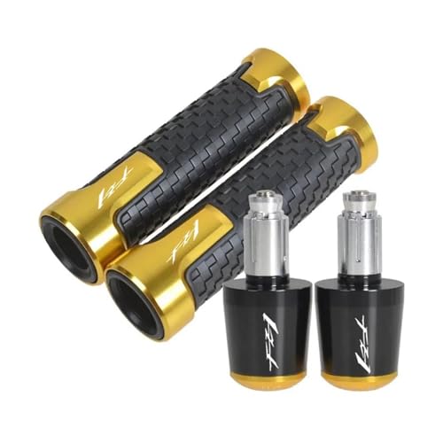 Motorrad Motorräder Für FZ1 FZ-1 2006–2023 2022 2021 2007 2008 2009 2010 2011 Lenkergriffe Mit Stopfen Und Schieber Griffende(Gold) von WITTYL