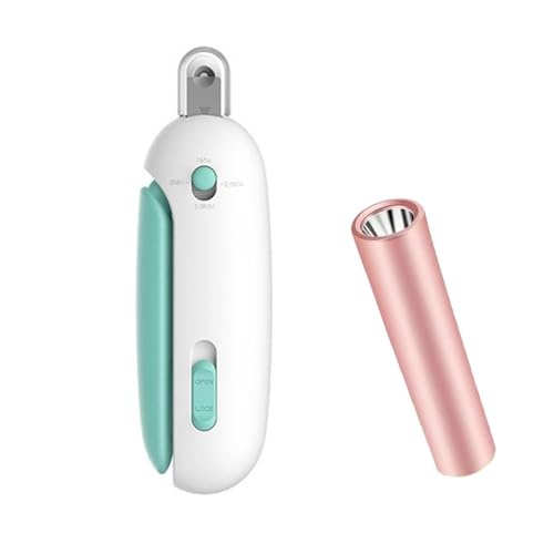 WIUYEH Nagelknipser for Katzen, Verstellbarer Trimmer mit runden Löchern und transparenter Aufbewahrungsbox for Nagelknipser for große und kleine Hunde(Green) von WIUYEH