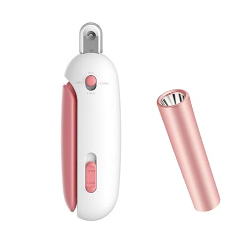 WIUYEH Nagelknipser for Katzen, Verstellbarer Trimmer mit runden Löchern und transparenter Aufbewahrungsbox for Nagelknipser for große und kleine Hunde(Pink) von WIUYEH