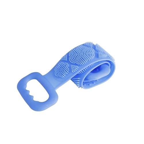 WIUYEH Silikon-Rückenschrubber for die Dusche, doppelseitiger Peeling-Körperschrubber, doppelseitiges weiches Rückenbadewerkzeug mit Griff-Peeling-Massage(Blue) von WIUYEH