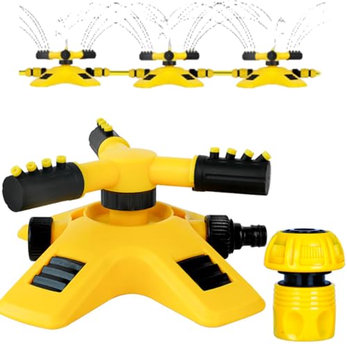 360° Automatischer Rasensprenger mit einstellbarem Sprühwinkel – Viereckregner für Rasen- & Gartenbewässerung, Wassersparend, Anschluss für Gartenschlauch (6-Punkt-Wasserhahn) von WIWIDANG