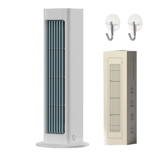 Breezamax - Qinux Breezamax, Breezamax Luftkühler, Mobiles Mini Klimagerät mit 3 Geschwindigkeitsstufen & Fernbedienung für Schlafzimmer, Büro & unterwegs (Weiß, Plug-in-Modell (ohne Fernbedienung)) von WIWIDANG