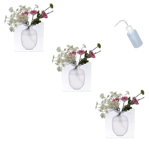 Magische Silikon Vase, Silikon Vase für Fenster Wand, Magic Silikon Vase Zum Ankleben für Kühlschranktür, Glasfenster, Keramikfliesen (3 STK Weiß) von WIWIDANG