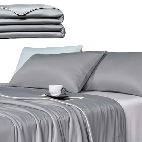 WIWIDANG Magic Splashy Magicsleep Sommerdecke – Kühlende Decke aus Eisseide für heiße Nächte – Atmungsaktive, leichte & waschbare Kühldecke (Grau, 200x230cm) von WIWIDANG