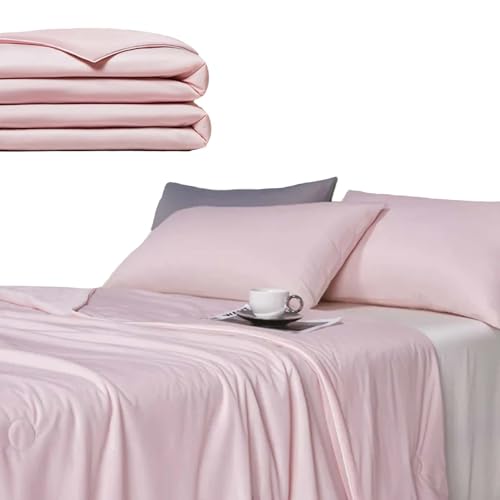 WIWIDANG Magic Splashy Magicsleep Sommerdecke – Kühlende Decke aus Eisseide für heiße Nächte – Atmungsaktive, leichte & waschbare Kühldecke (Rosa, 200x230cm) von WIWIDANG