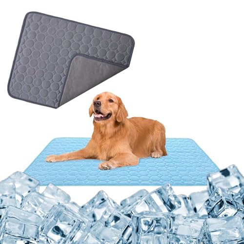 WIWIDANG Pelzbarn Kühlmatte, Haustier Kühlmatte für den Sommer, Atmungsaktive kühldecke für Hunde und Katze mit 3D-Mesh (Dunkelgrau, L(70 * 55cm)) von WIWIDANG