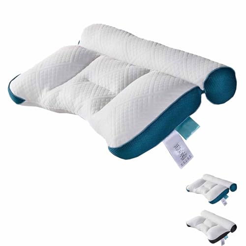 WIWIDANG Sleep Enhancing Cervical Support Comfort Goose Down Pillow, Cervical Support Comfortable Goose Down Pillow, Goose Down Pillow, Orthopedic Pillows for Sleeping (blau*1) von WIWIDANG