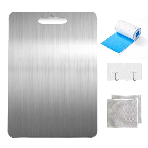 WIWIDANG Titan Schneidebrett Set, Titanium Cutting Board, Stainless Steel (M: 34 x 23 cm) von WIWIDANG