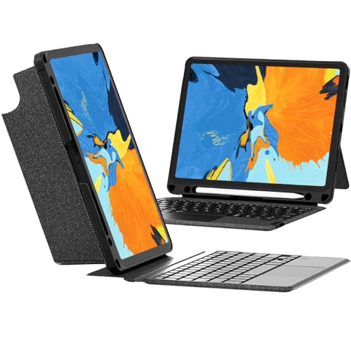 WIWU Schutzhülle für iPad Tastatur 10.2, iPad 9./8./7. Generation mit Tastatur, iPad Air 3. Generation, iPad Pro 10.5 Zoll 2017, Bluetooth, abnehmbare Smart-Tastatur mit Trackpad, Stifthalter von WIWU
