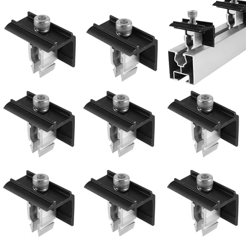 8 Stück Endklemme Halterung Balkonkraftwerk: WIYETY 30mm Solarmodul Halterung Endklemme Kit, Solar Solarpanel Befestigung Aluminiumlegierung, Befestigung Solarmodul Set für Gerahmte Solarmodul von WIYETY