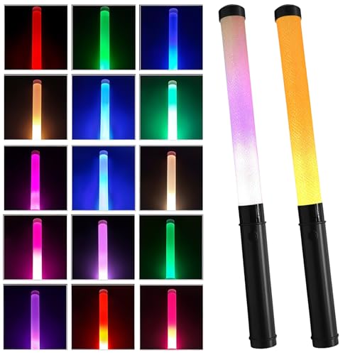 WIYETY 2 Stück LED Leuchtstabe: 15 Farben Leuchtstäbe Partyzubehör, Leuchtwedel Party Set, LED Leuchtstäbe Konzert, Knicklichter Bunte für Weihnachten, Party, Konzert, Hochzeit, Schwarz WIYETY 2 Stück LED Leuchtstabe: 15 Farben Leuchtstäbe Partyzubehör, Leuchtwedel Party Set, LED Leuchtstäbe Konzert, Knicklichter Bunte für Weihnachten, Party, Konzert, Hochzeit, Schwarz von WIYETY