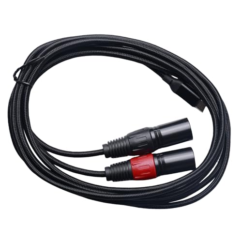 WIYETY 2m USB C Auf Dual XLR Kabel, Typ-C-Stecker auf XLR-Ausgang, Dual-Stecker Kompatibel mit PC, Smartphone, Tablet, Power Amplifier, Audio Kabel von WIYETY