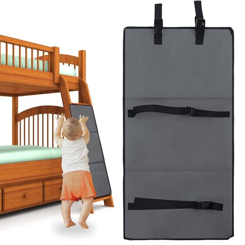 WIYETY 78 * 38 * 1.5cm Etagenbett-Leiter-Abdeckung: Faltbares Etagenbett-Leiter Polster mit Verstellbaren, Schnallen Hochbett Leiter Schutz Verstellbar Mit Sicheren Schnallen (Grau) von WIYETY