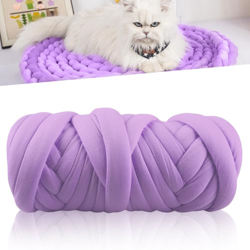 WIYETY DIY Sperrige Armstricken Wolle: 500g Roving Garn zum Handstricken Häkeln,Hand Chunky Strickdecke Decke Garn,Strickgarn Grob Gestrickte Kuscheldecke für Decken Körbe Haustiernester, Lila WIYETY DIY Sperrige Armstricken Wolle: 500g Roving Garn zum Handstricken Häkeln,Hand Chunky Strickdecke Decke Garn,Strickgarn Grob Gestrickte Kuscheldecke für Decken Körbe Haustiernester, Lila von WIYETY