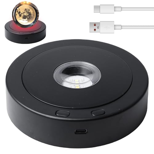 WIYETY Drehbarer Round LED-Lichtsockel: Schwarz LED-Display-Ständer mit 8 Lichtmodi, Type-C oder 3* AAA Batterie, Desktop-Display-Basis, Plattenspieler-Grundplatte für Glaskugel, Kristallkunst WIYETY Drehbarer Round LED-Lichtsockel: Schwarz LED-Display-Ständer mit 8 Lichtmodi, Type-C oder 3* AAA Batterie, Desktop-Display-Basis, Plattenspieler-Grundplatte für Glaskugel, Kristallkunst von WIYETY
