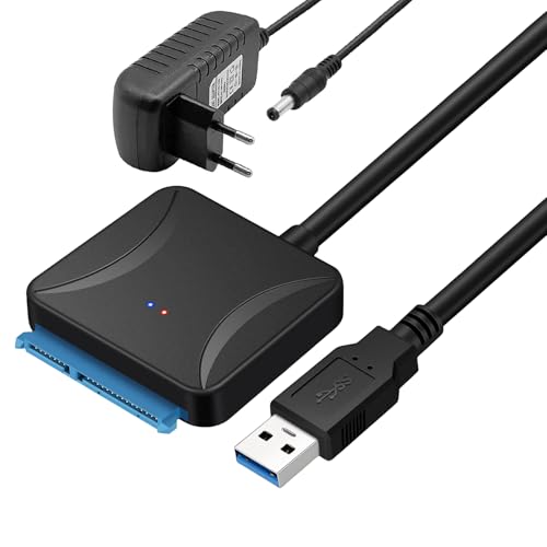 WIYETY Festplatten Adapter 1er Set: USB 3.0 auf SATA Adapter, 3.5 Zoll Festapltten Adapter mit 12 V/2 A Netzadapter, Kabel für SSD Festplatte mit Windows, Mac und Linux Betriebssystemen WIYETY Festplatten Adapter 1er Set: USB 3.0 auf SATA Adapter, 3.5 Zoll Festapltten Adapter mit 12 V/2 A Netzadapter, Kabel für SSD Festplatte mit Windows, Mac und Linux Betriebssystemen von WIYETY