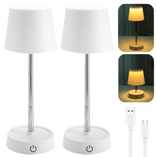 WIYETY LED Tischlampe Akku USB Aufladbar 2 Stück Teleskop Tischlampe Kabellos LED Akku Tischleuchte, Nachtischlampe Warmweißes, Touch Nachttischlampe für Nachttisch, Wohnzimmer, Schlafzimmer WIYETY LED Tischlampe Akku USB Aufladbar 2 Stück Teleskop Tischlampe Kabellos LED Akku Tischleuchte, Nachtischlampe Warmweißes, Touch Nachttischlampe für Nachttisch, Wohnzimmer, Schlafzimmer von WIYETY