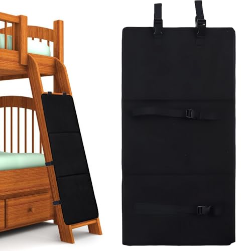 WIYETY Schwarz Etagenbett Leiterabdeckung: Hochbett Leiter Schutz aus Oxford-Stoff mit Verstellbaren Schnallen, Faltbares Etagenbett-Leiterpolster Leiterschutz, Verhindern Sie Klettern für Kinder von WIYETY