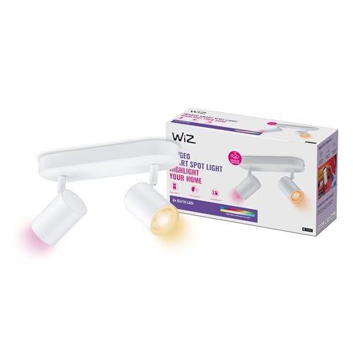 WiZ Imageo 2er-Spot Tunable White and Color, Deckenleuchte, dimmbar, warm- bis kaltweiß, 16 Mio. Farben, 2x5W, smarte Steuerung per App/Stimme über WLAN, weiß von WiZ