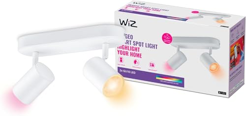 WiZ Imageo 2er-Spot Tunable White and Color, Deckenleuchte, dimmbar, warm- bis kaltweiß, 16 Mio. Farben, 2x5W, smarte Steuerung per App/Stimme über WLAN, weiß von WiZ