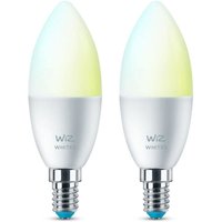 WIZ - led Smart Leuchtmittel in Weiß E14 B39 4,9W 470lm 2700-6500K 2er-Pack - white von WIZ