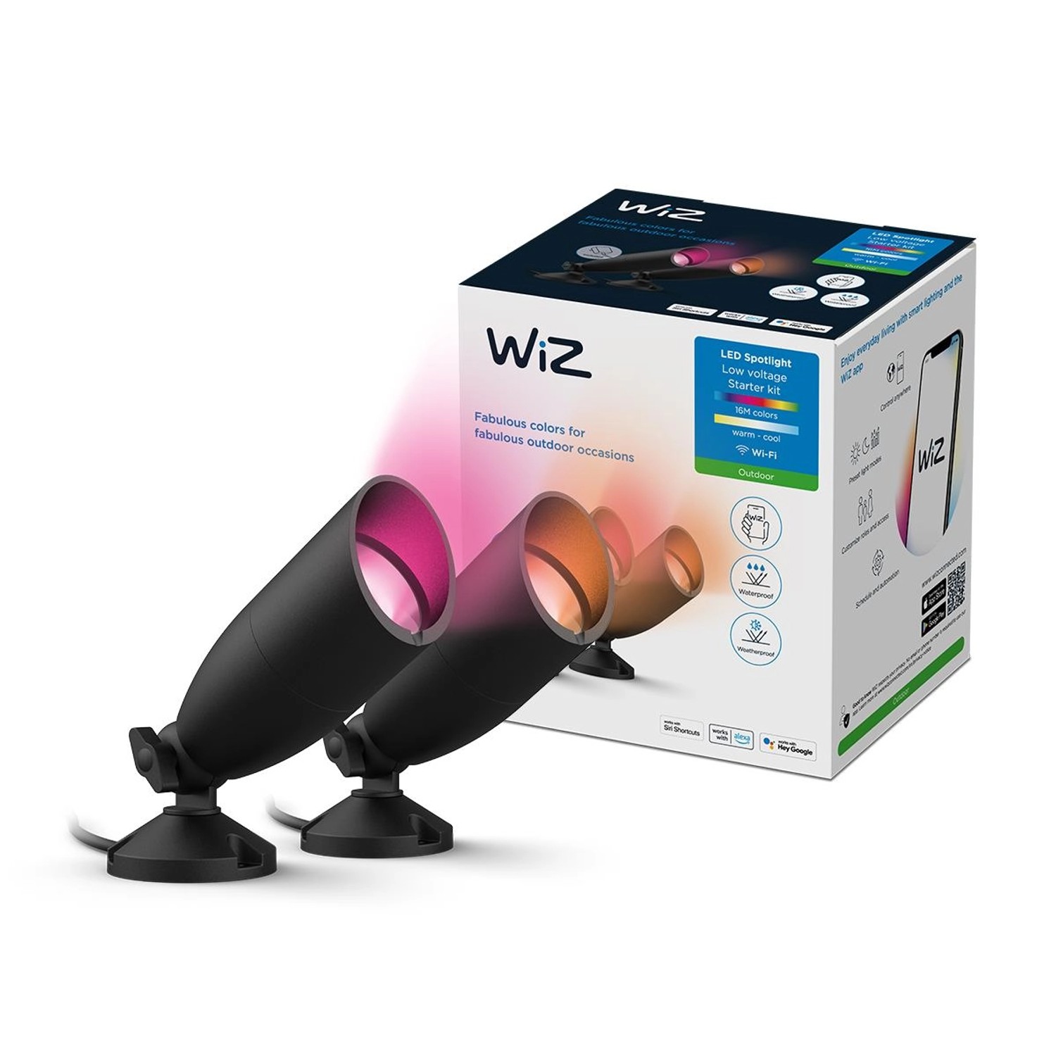 WiZ Outdoor LED-Außenstandleuchte Spot Tunable White & Color 2er Pack von WIZ