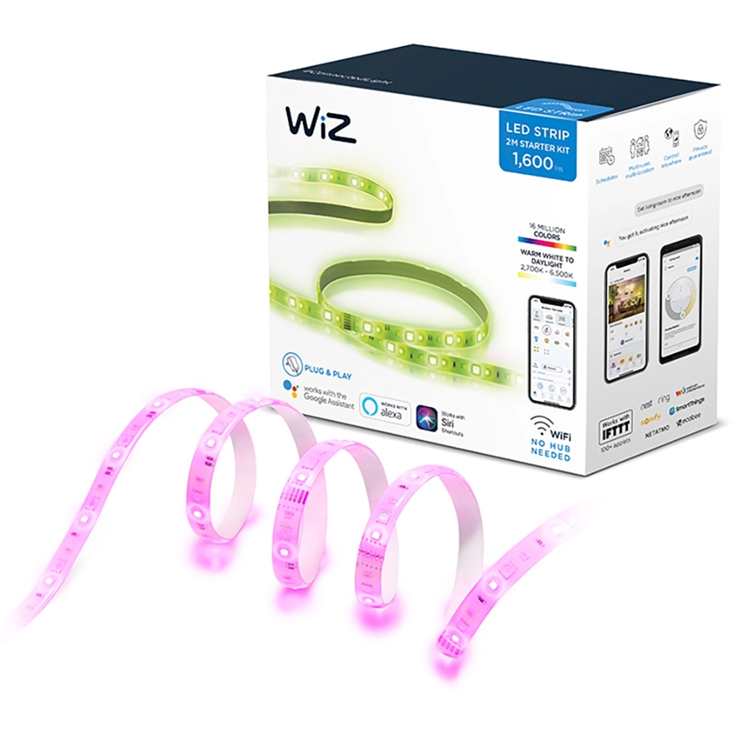 WiZ Smart Starter-Set LED-Strip Wifi Licht- & Farbwechsel RGBW 13W 2 m von WIZ