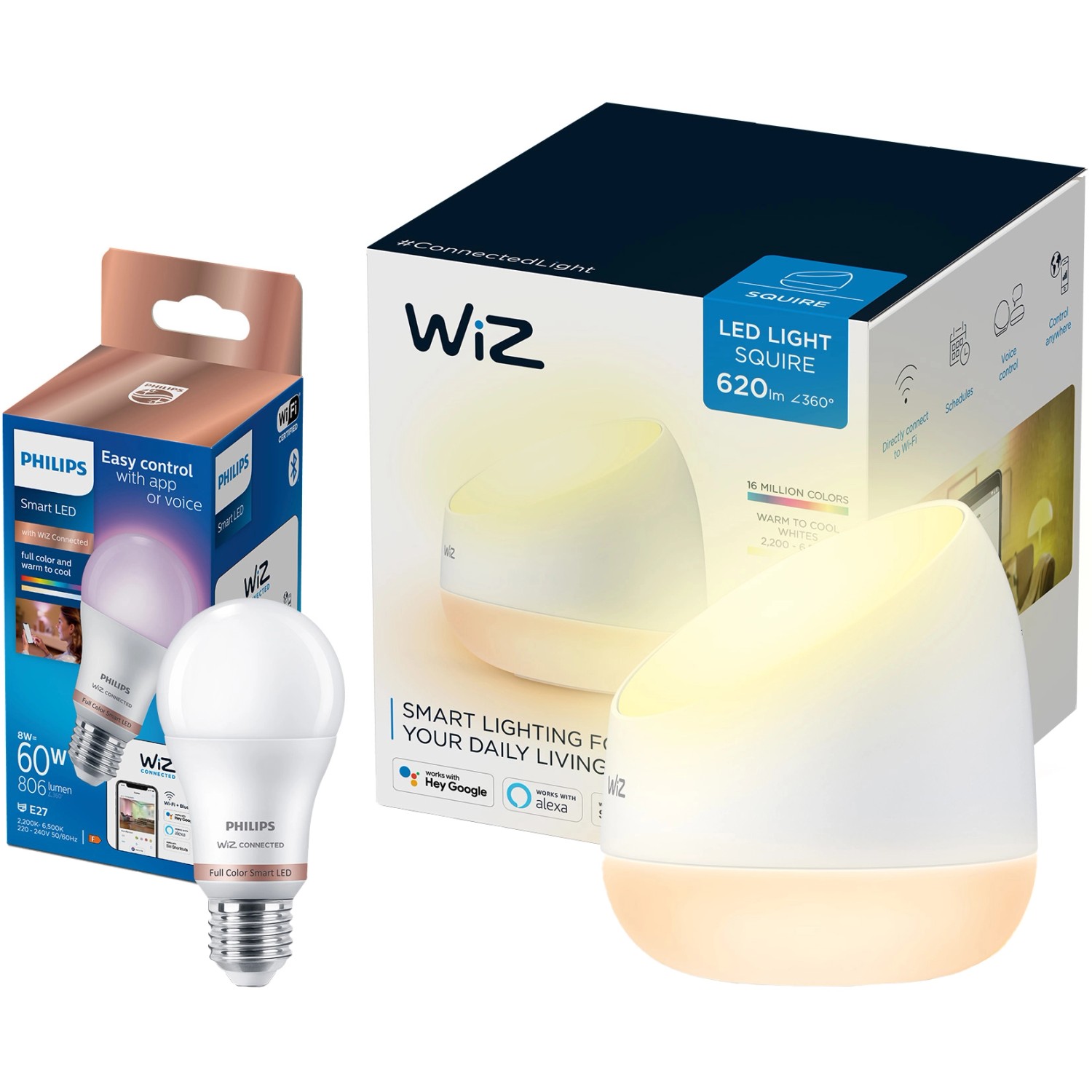 WiZ Tischleuchte Squire inkl. Philips E27 LED-Lampe von WIZ