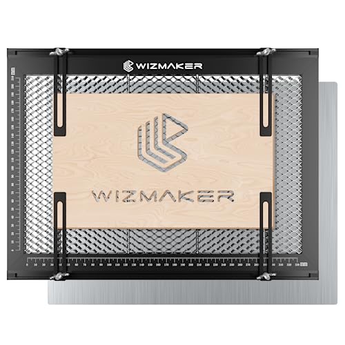 WIZMAKER Honeycomb Wabentisch, Wabentisch Laser mit Aluminiumplatte für die meisten Laser Graviermaschine, Laser Honeycomb Arbeitstisch für Schnelle Wärmeableitung und Desktop Schutz 380x284x22mm von WIZMAKER