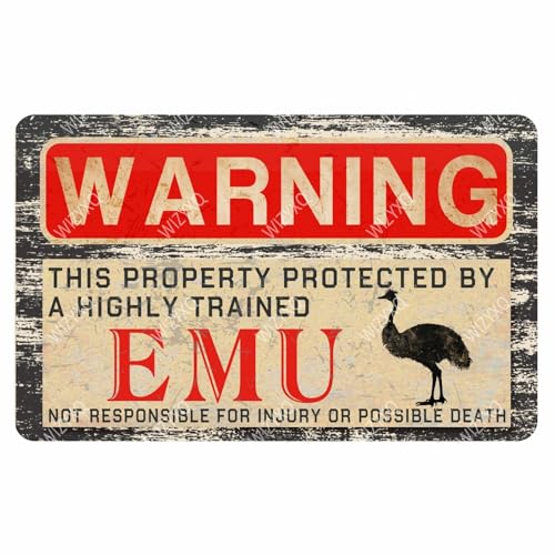 WIZYXQ Emu Metallschilder Warnschild Emu Schild Vintage Warnschild Aluminiumschild Retro Dekor für Haus Garten Hof Garage Straße Outdoor 20,3 x 30,5 cm WIZYXQ Emu Metallschilder Warnschild Emu Schild Vintage Warnschild Aluminiumschild Retro Dekor für Haus Garten Hof Garage Straße Outdoor 20,3 x 30,5 cm von WIZYXQ