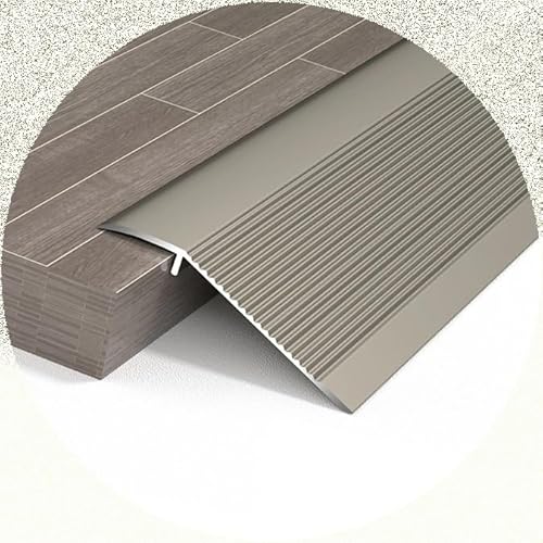 Aluminium Übergangsprofil Rampen-Bodenbelagsreduzierer for Teppich zu Hartholzböden, Schwellen-Übergangsleiste 10 cm breit, Höhe 15CM und 45CM Ausgleichsprofil (Color : Brown, Size : 5pcs) von WInara